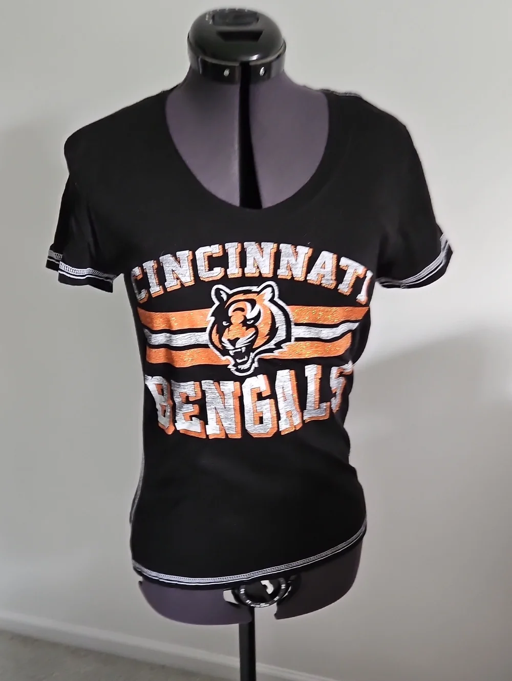 Team Apparel Black Orange Cincinnati Bengals Short-Sleeve Tee